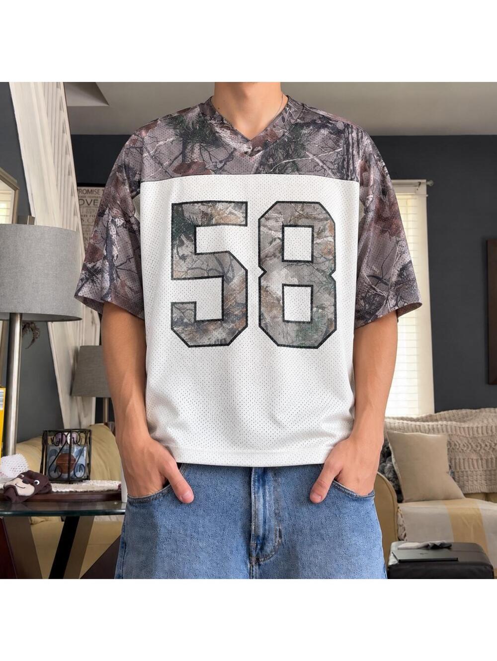 Super fire Y2K boxing fit Hollister camo jersey